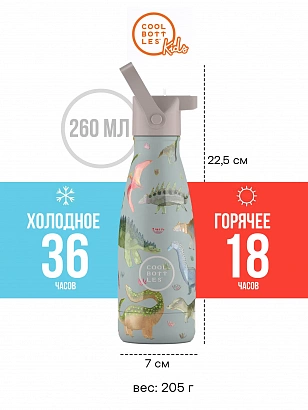 Термос Cool Bottles Kids серия Pals Dinos Planet 260мл CBBK26DP
